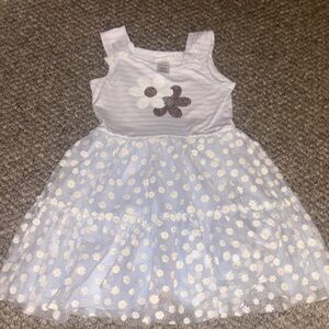 Little Lass White and Brown Floral Kids Dress